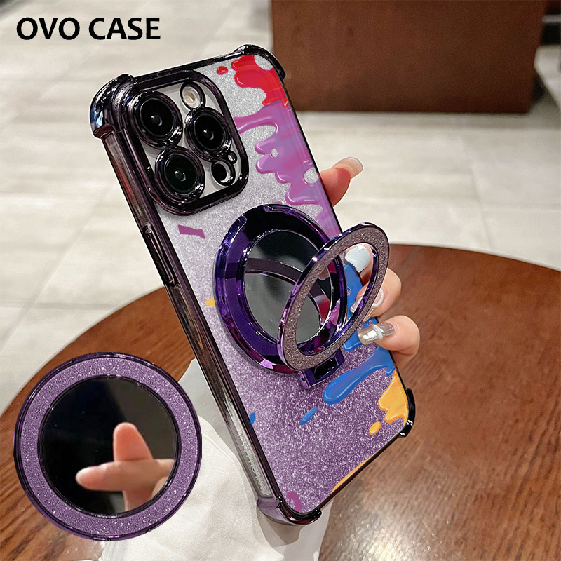 Glitter Card Case Oppo A3 Pro 5G A31 A33 A36 Dengan Stand Casing Oppo A37 A38 A3S A3X Cermin Oppo Ca
