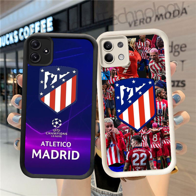 GK-4 Atletico Madrid Silikon hitam putih Casing untuk Xiaomi Redmi Tecno Note Pova 12 14 7 13 Pro 5G