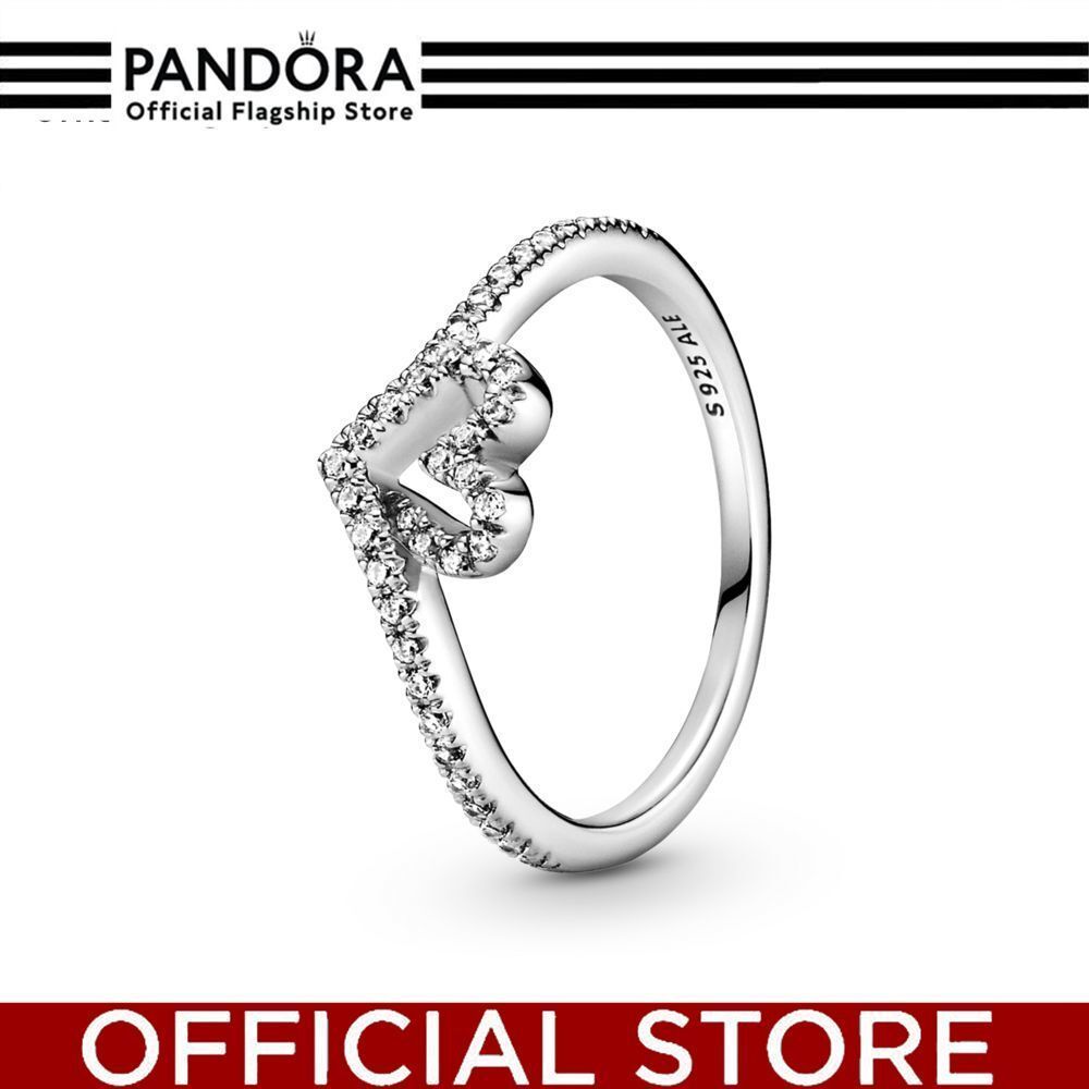 100% Asli Pandora Sparkling Bone Heart Ring Cincin Wanita Manis & Elegan | Perhiasan Cantik Untuk Ha