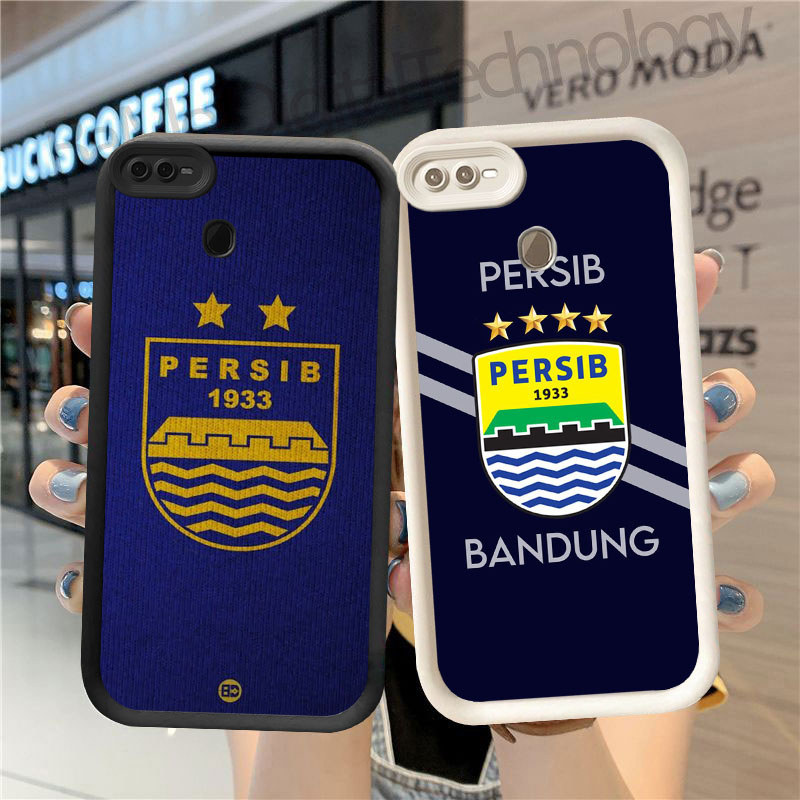 GK-69 Persib logo Silikon hitam putih Casing untuk OPPO Realme A12 F9 A12s A5S A7 2 F7 2018 Pro
