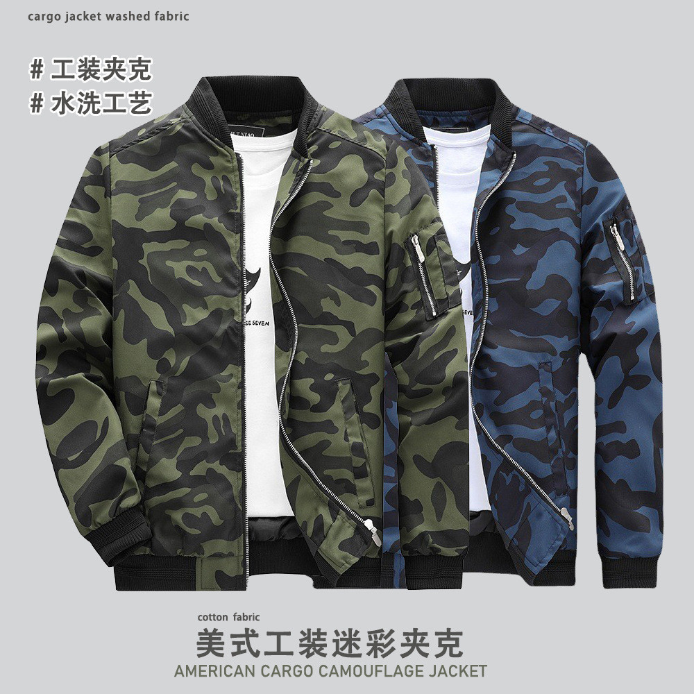 JaketPria Terbaru Kamuflase Perdagangan Luar Negeri Eropa dan Amerika Kasual Musim Gugur Fashion Pro
