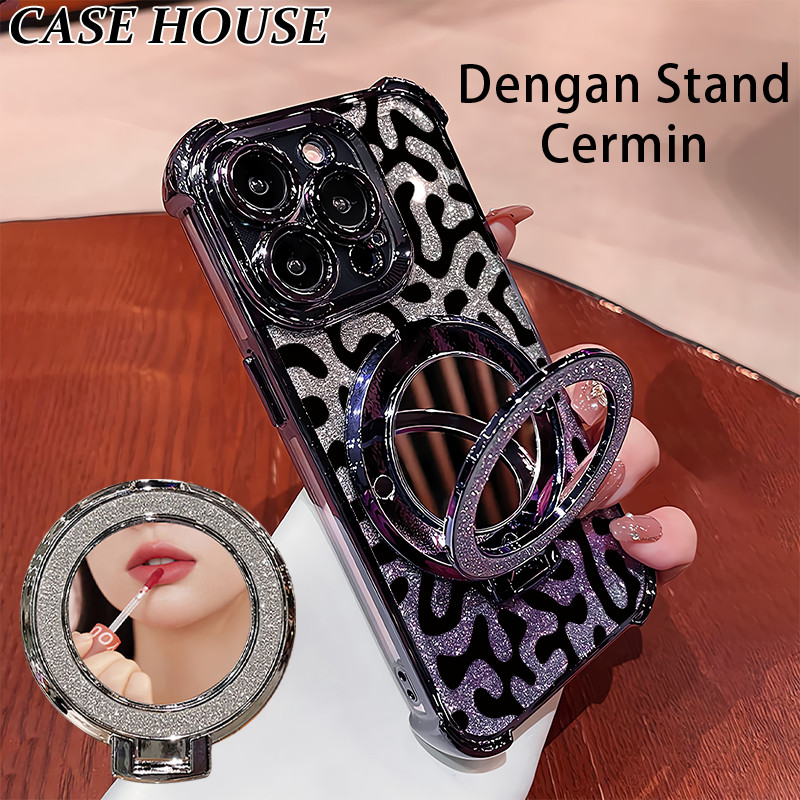 Glitter Card Case HP IPhone 11 Pro 7 Plus 13 6 Xr Cermin Casing IPhone 8 12 Pro 6S 11 15 IPhone Casi