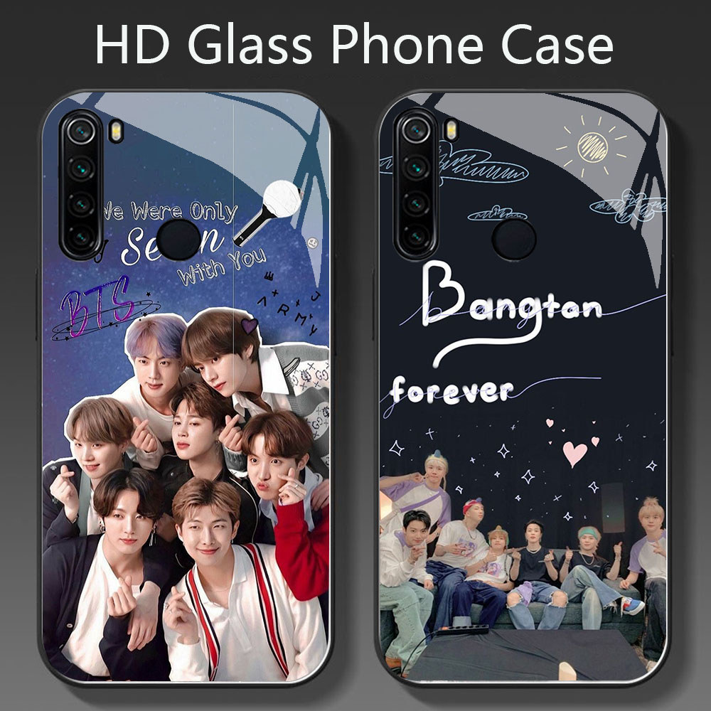 BW-4 Bangtan Forever BTS HD Glass Casing untuk Xiaomi Redmi 8 8A 9 Note 8 10 Pro Lite