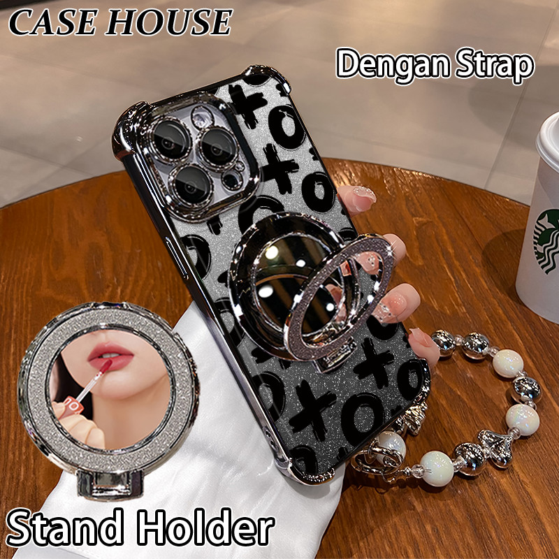 Glitter Card Case HP Vivo Y19S Pro Y21S Y15S Y02A Y28 Y19 Stand Holder Cermin Casing Vivo Y50 Y20SG 