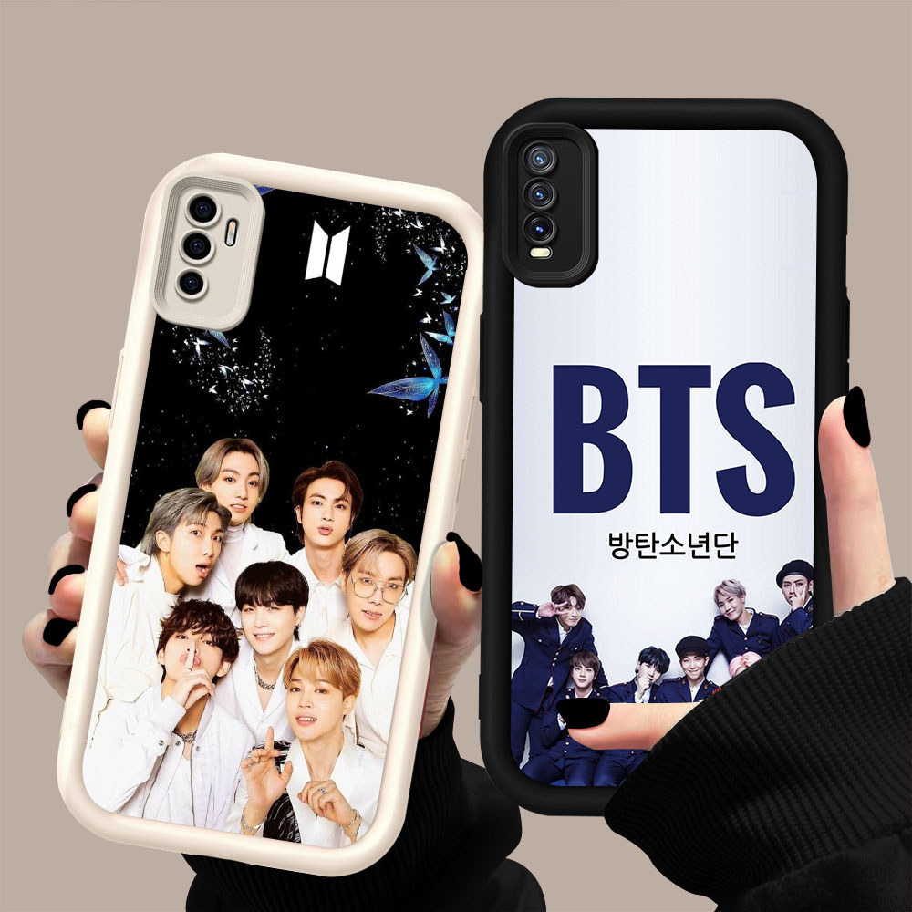 HK-11 BTS boy Shockproof Casing untuk Silikon hitam putih VIVO iQOO Y20 Y20S S1 Y11S 13 10 Turbo NEO