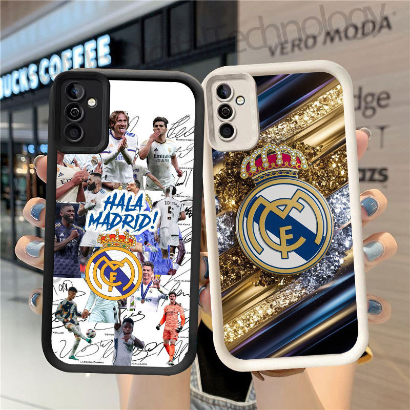 GK-76 Real Madrid logo Silikon hitam putih Casing untuk OPPO Realme A5 14T 14X 2025 A5X 14 C71 C73 A