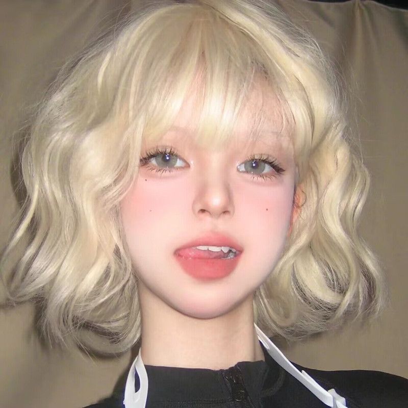 Wig Rambut Wanita Xuchang untuk Pendek Panjang Manis Imut Lolita Fashion Fluffy Wol Alami Keriting P