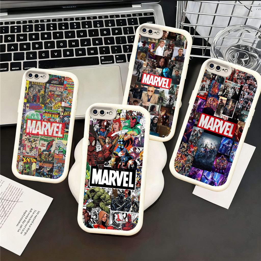 KI64 Marvel Hp Plating Casing untuk iPhone 7 X XS 8 6 XR Max Plus
