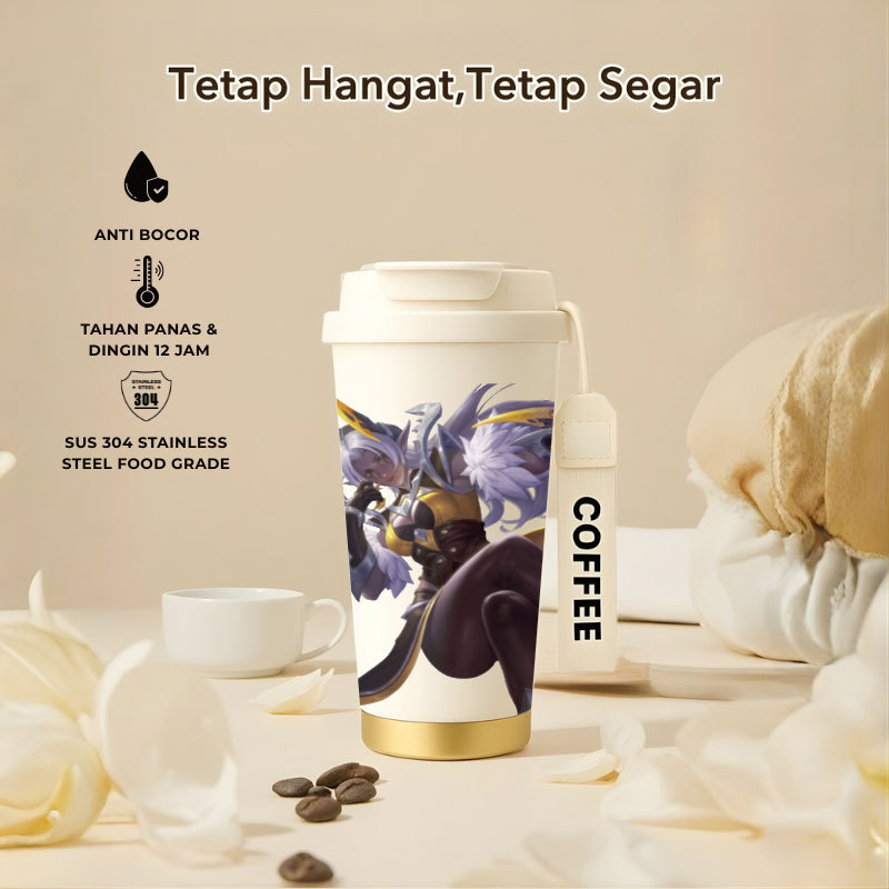 Tumbler Selena Mobile Legend | 500ml SUS 304 | Anti Bocor 100% | Tahan Panas & Dingin 12 Jam | Sedot