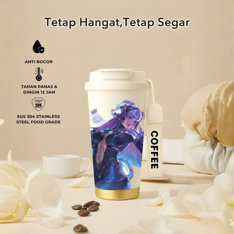 Tumbler Selena Mobile Legend | 500ml SUS 304 | Anti Bocor 100% | Tahan Panas & Dingin 12 Jam | Sedot