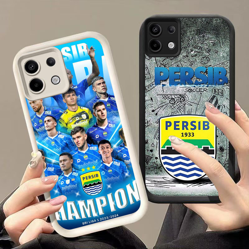 GK-39 Indonesian Persib Silikon hitam putih Casing untuk Infinix Tecno ITEL Smart POP Spark Pova GT 