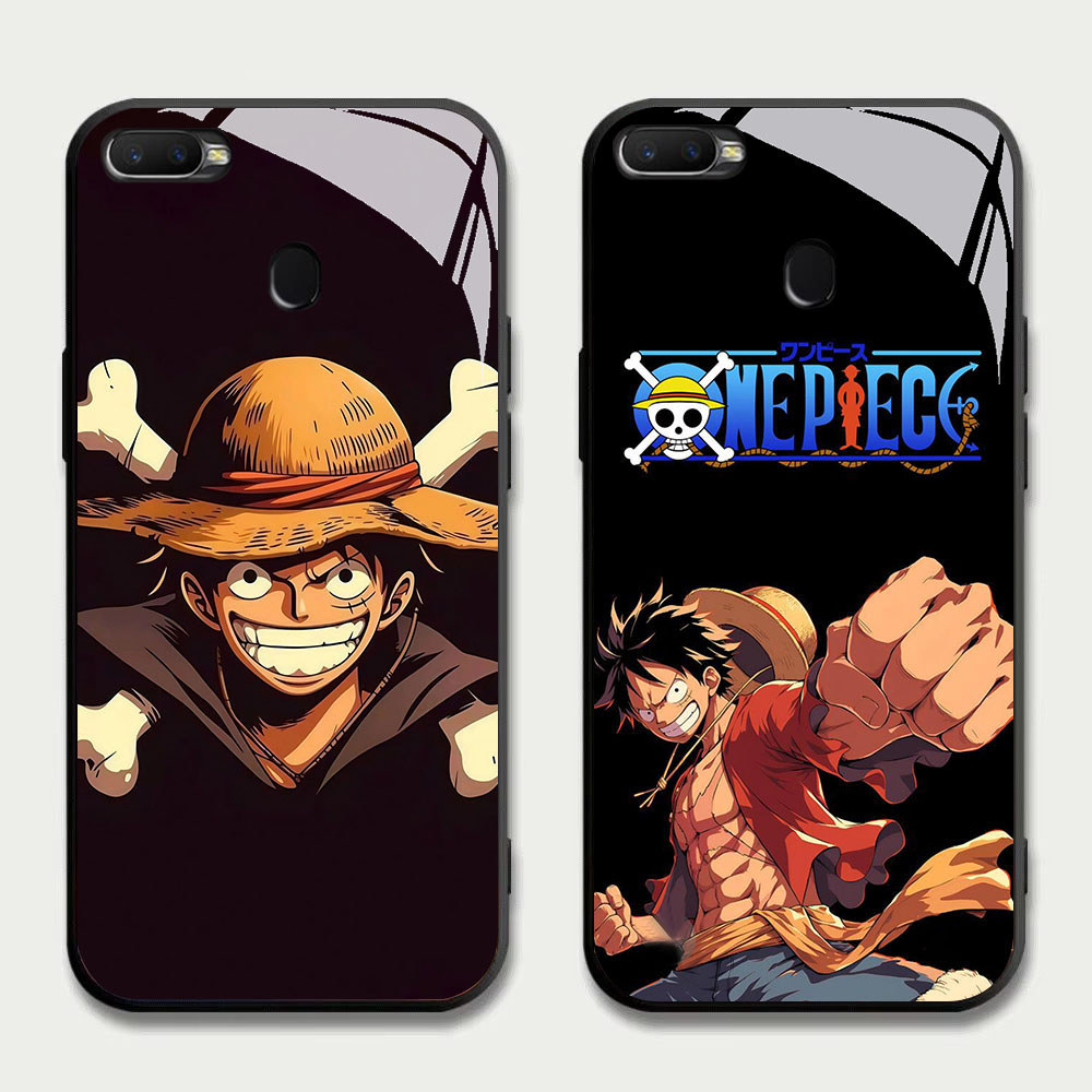 TS-78 Monkey D Luffy HD Glass Casing untuk OPPO A7 A12 A12S A11K A5S F9 F7 F5 Realme 2 Pro
