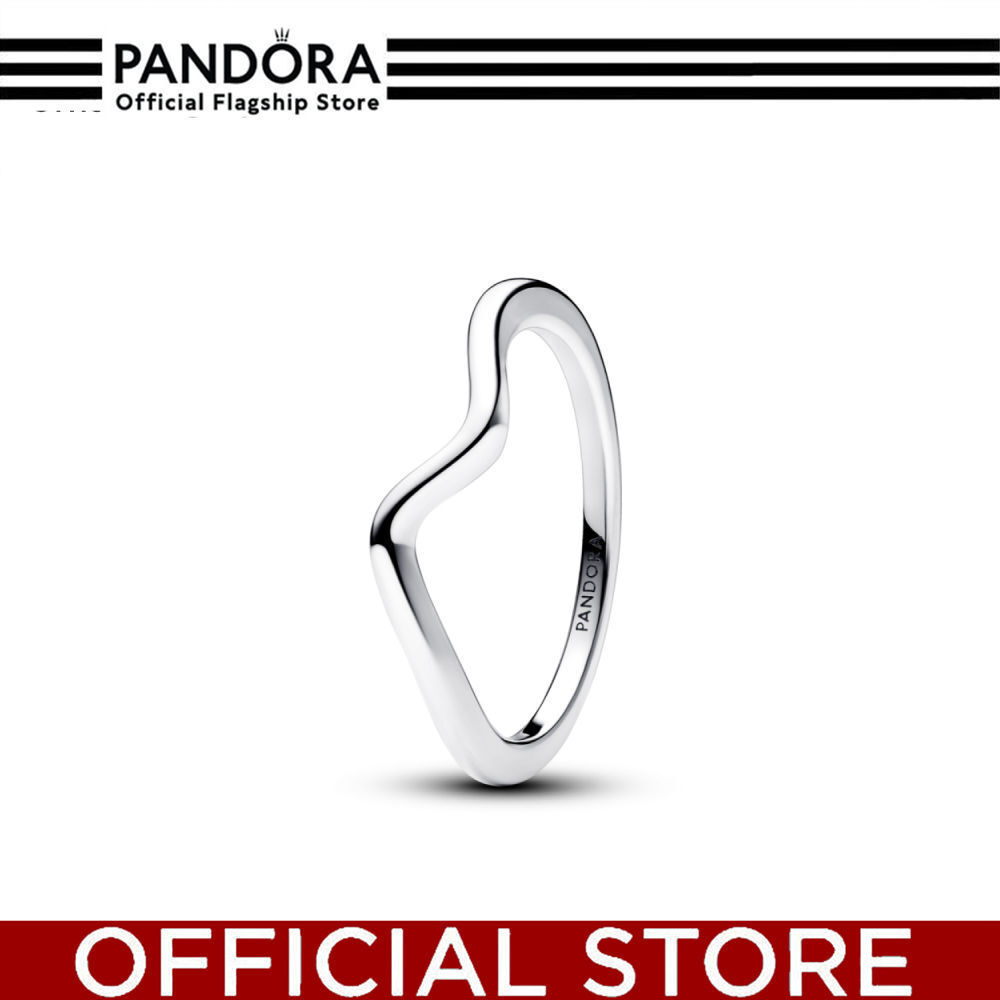 100% Asli Pandora Wave Sterling Silver Ring Cincin Wanita Manis & Elegan | Perhiasan Cantik Untuk Ha