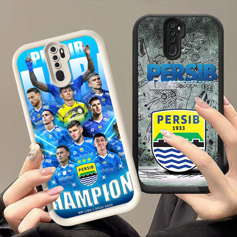GK-39 Indonesian Persib Silikon hitam putih Casing untuk OPPO Reno 8T 2Z A9 A5 F11 2F 2020 Pro 5G