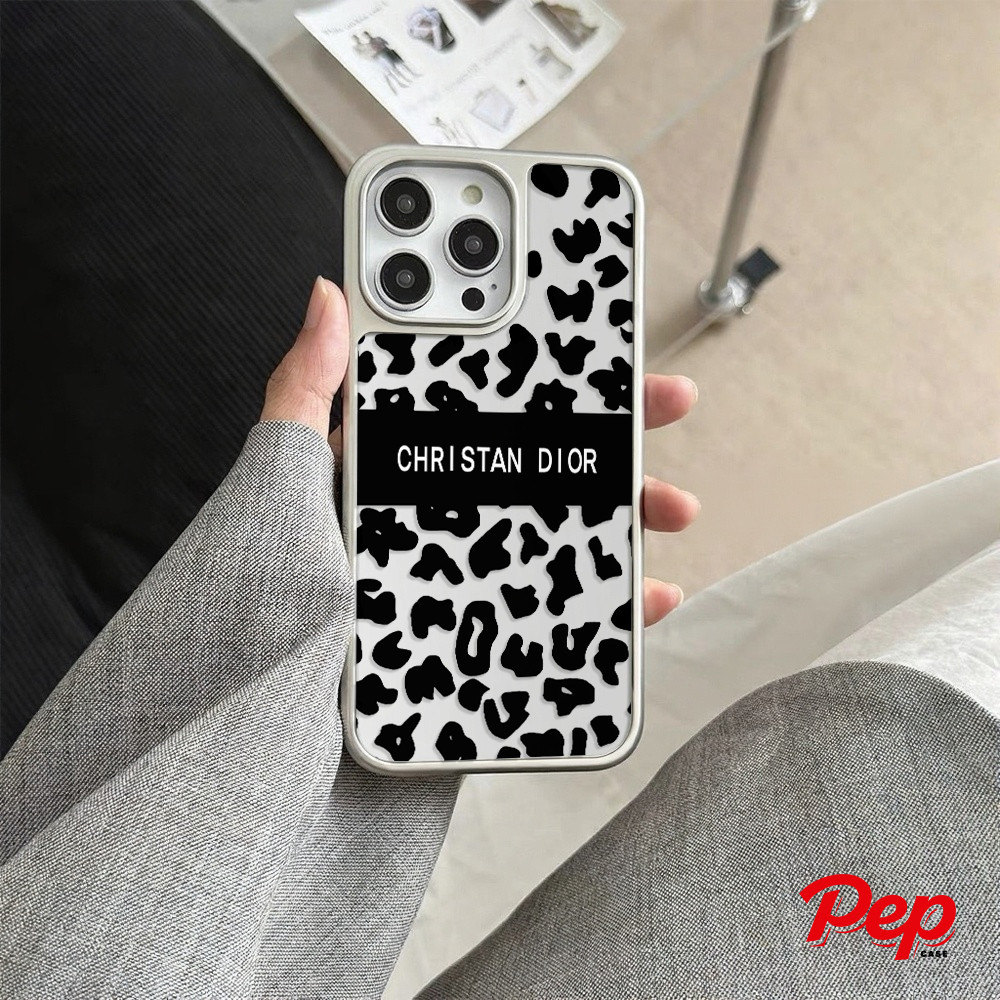 PepCase Dior Leopard Print High-definition transparent electroplated TPU protective case for iPhone 