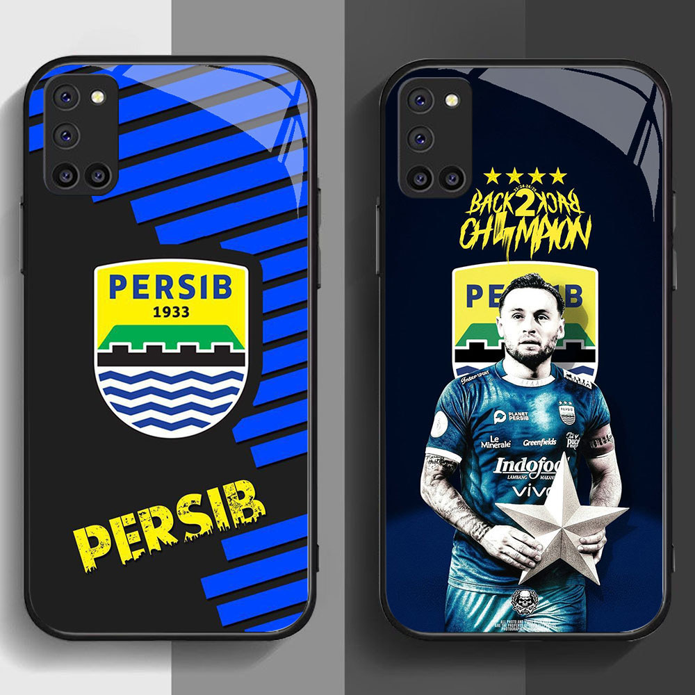 SD-70 PERSIB BANDUNG HD Glass Casing untuk OPPO A92 A72 A94 A52 F19 Reno 5 5F Lite Pro