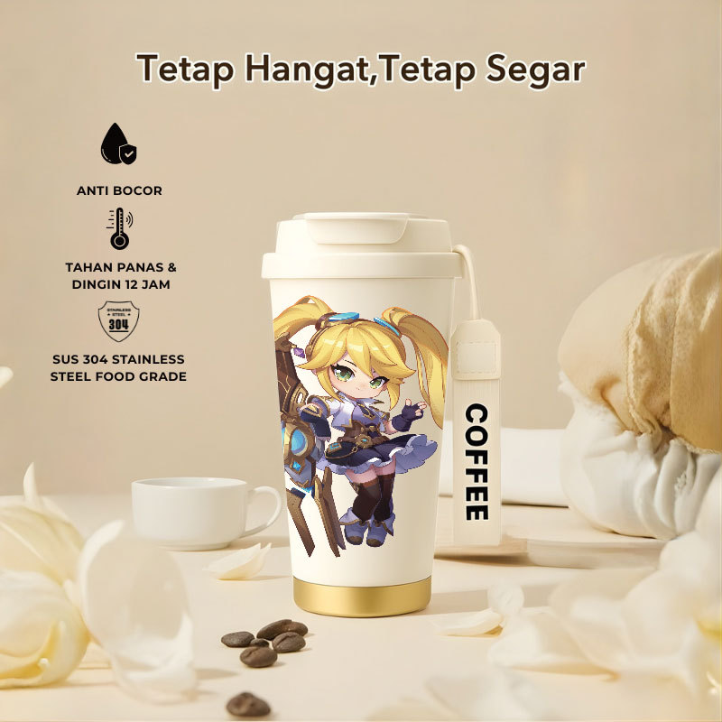 Tumbler Layla Mobile Legend | 500ml SUS 304 | Anti Bocor 100% | Tahan Panas & Dingin 12 Jam | Sedota