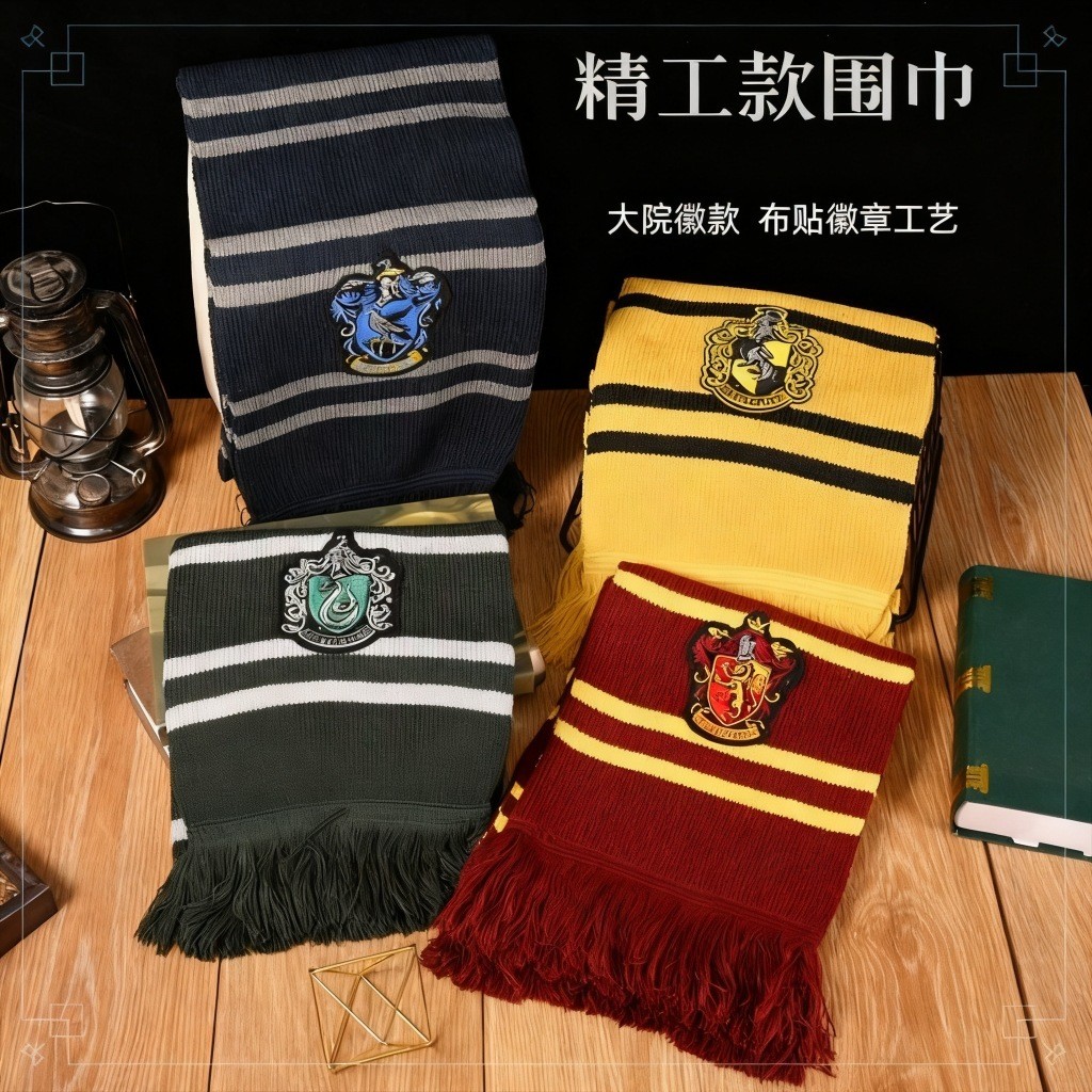 Syal Musim Dingin Harry Hangat Tebal Slytherin Hogwarts Ravenclaw Gryffindor Syal Rumbai Grosir Impo
