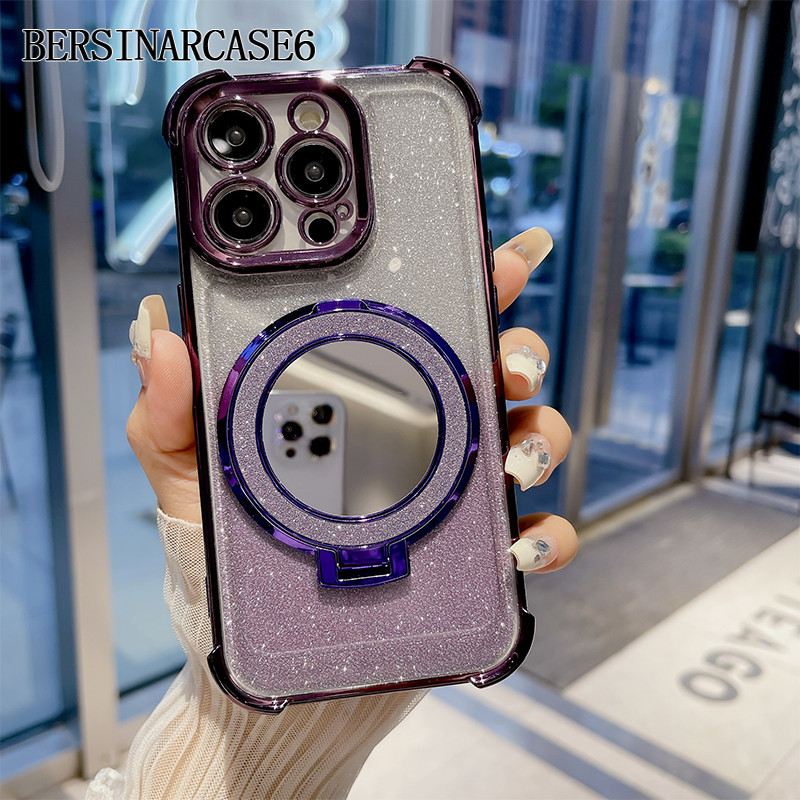 Case Redmi A1 10 10C 13C 9T Case Dengan Stand Cermin Bracket Stand Soft Case Redmi Note 9 Note 10 Ce