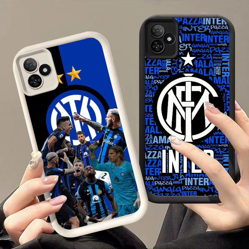 GK-40 Inter Milan Silikon hitam putih Casing untuk Realme 15T 5G