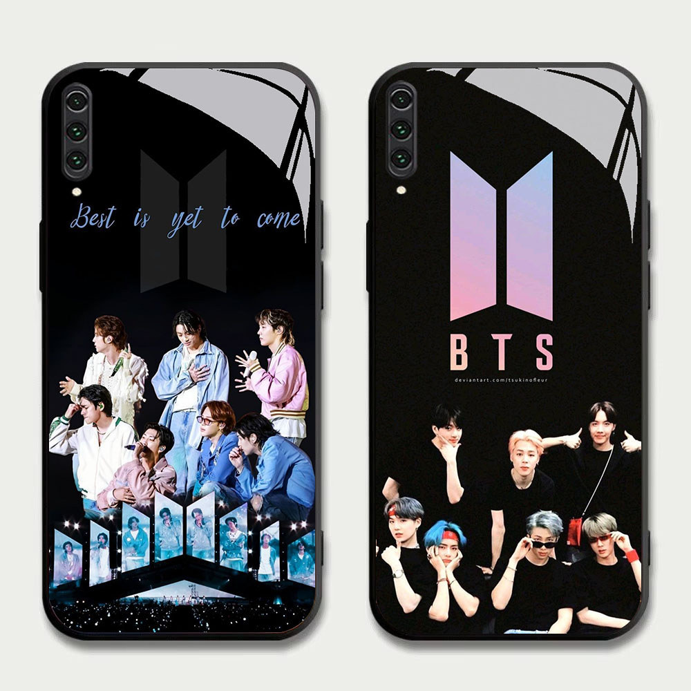 TS-44 BTS ARMY HD Glass Casing untuk Samsung A50 A70S A70 A10 A02 A7 Note 10 Pro Plus