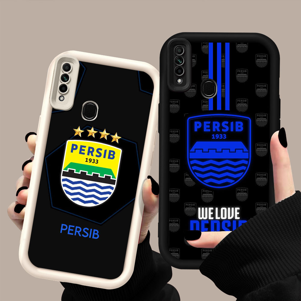 GK-69 Persib logo Silikon hitam putih Casing untuk OPPO Realme Narzo Reno A31 10A 20A F15 A91 C3 5i 