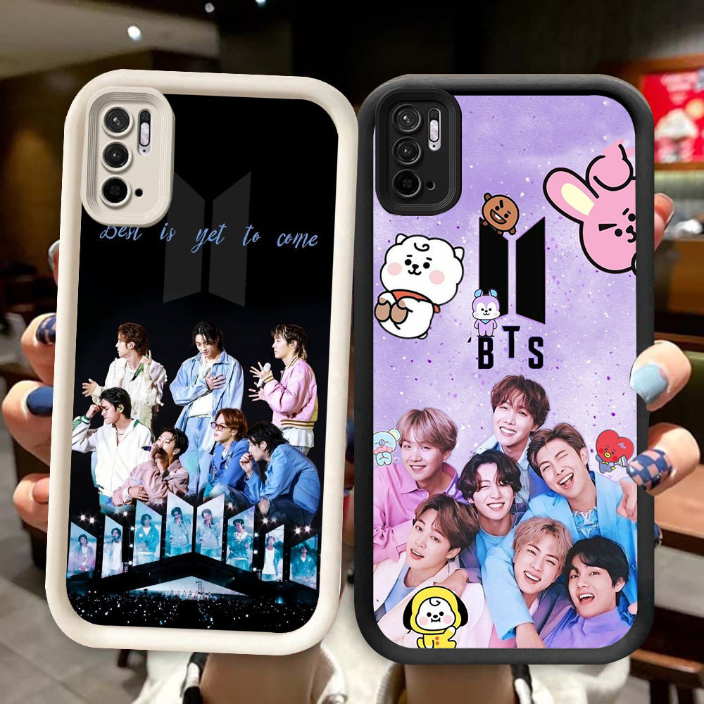 TS-44 BTS ARMY Shockproof Casing untuk Xiaomi Redmi Note 10 10T 10S Pova POCO M5S M4 Lite Pro