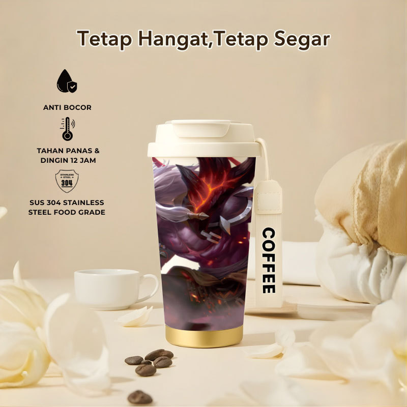 Tumbler Martis Mobile Legend | 500ml SUS 304 | Anti Bocor 100% | Tahan Panas & Dingin 12 Jam | Sedot