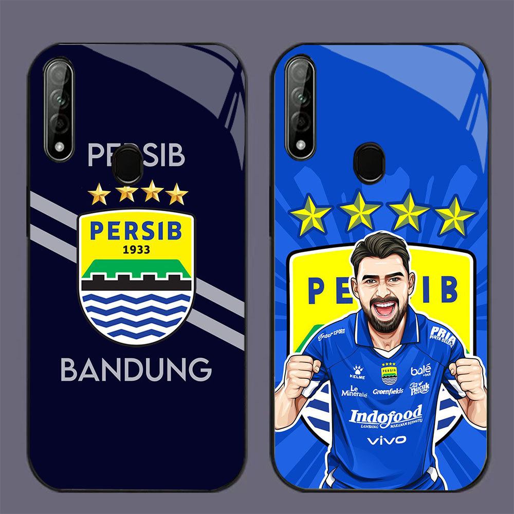 GK-69 Persib logo Glass Casing untuk OPPO Realme A33 A53 C17 A53S 7i A31 A32 2020