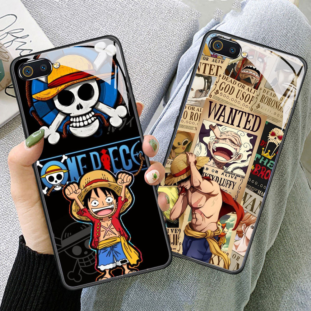TS-78 Monkey D Luffy HD Glass Casing untuk Realme C1 C2 C2s OPPO A3S A5 A12E