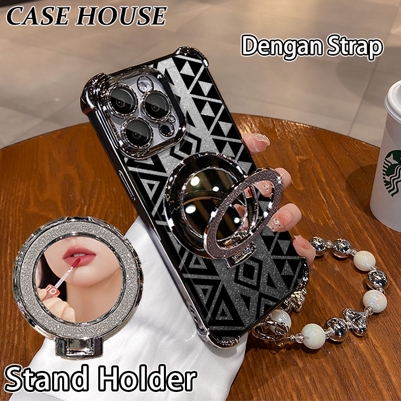 Glitter Card Case HP Vivo Y19S Pro Y21S Y15S Y02A Y28 Y19 Stand Holder Cermin Casing Vivo Y50 Y20SG 