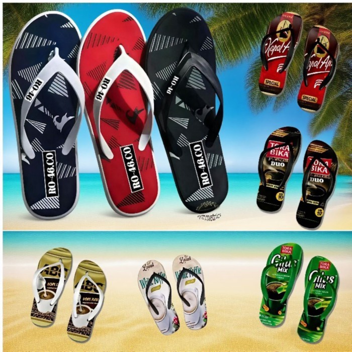 SANDAL JEPIT PRIA MOTIF RO-CO