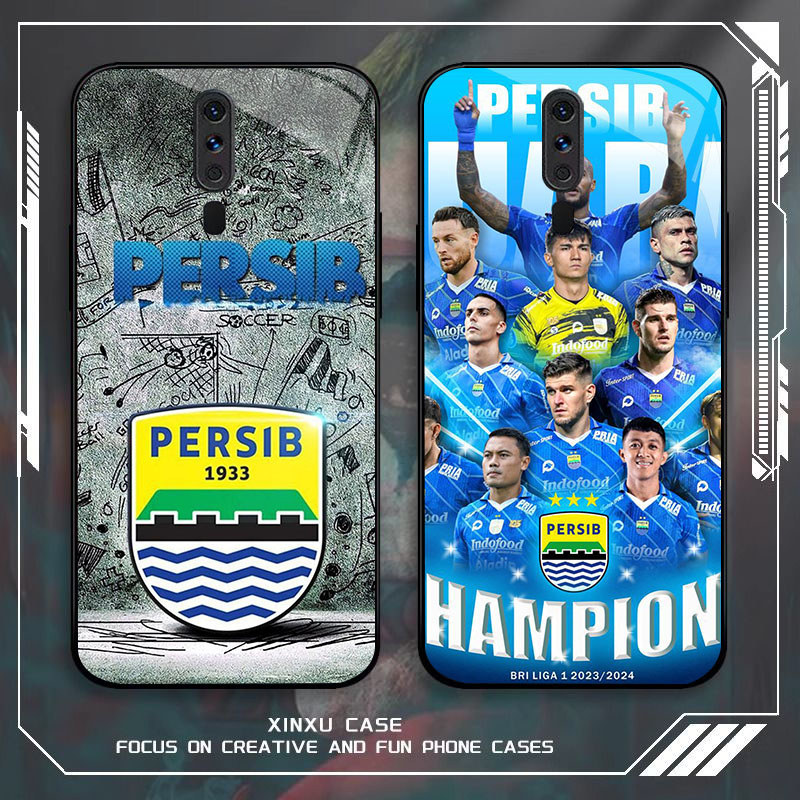 GK-39 Indonesian Persib Glass Casing untuk OPPO Reno A9X A9 A5 2F F11 2Z 2019 2020 Pro