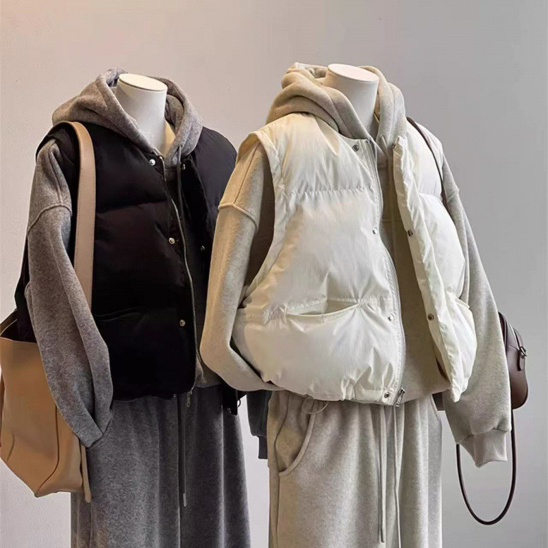 Rompi Katun Korea Dongdaemun 2025 Gugur Musim Dingin Rompi Katun Corduroy Baru Jaket Serbaguna Wanit