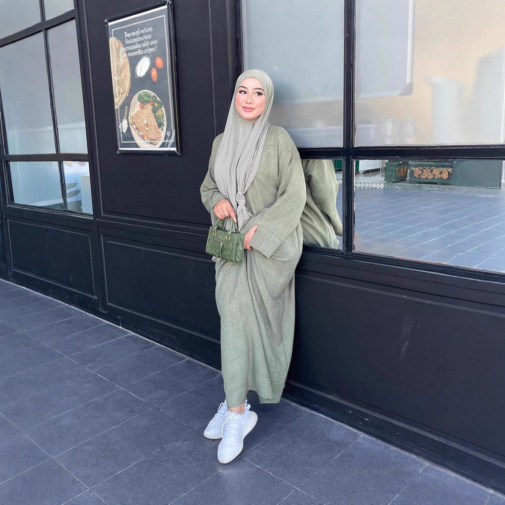 Cardigans Gaun Cantik Gaun Robe Elegan Ukuran Besar Santai Longgar Warna Solid Muslim Turki Timur Te