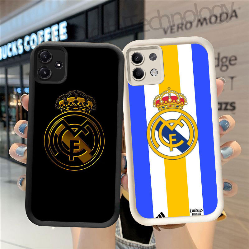 GK-75 Real Madrid FC Silikon hitam putih Casing untuk Xiaomi Redmi Tecno Note Pova 12 14 7 13 Pro 5G