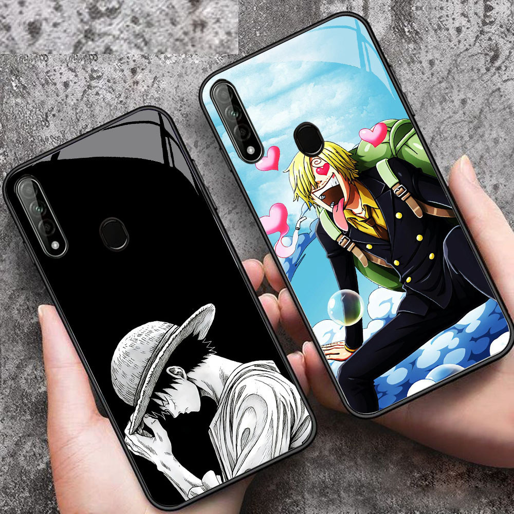 YS-74 Monkey D Luffy HD Glass Casing untuk Oppo A3X A3i A40 Realme C53 C31 C35 GT 6 Narzo N53 50A Pr