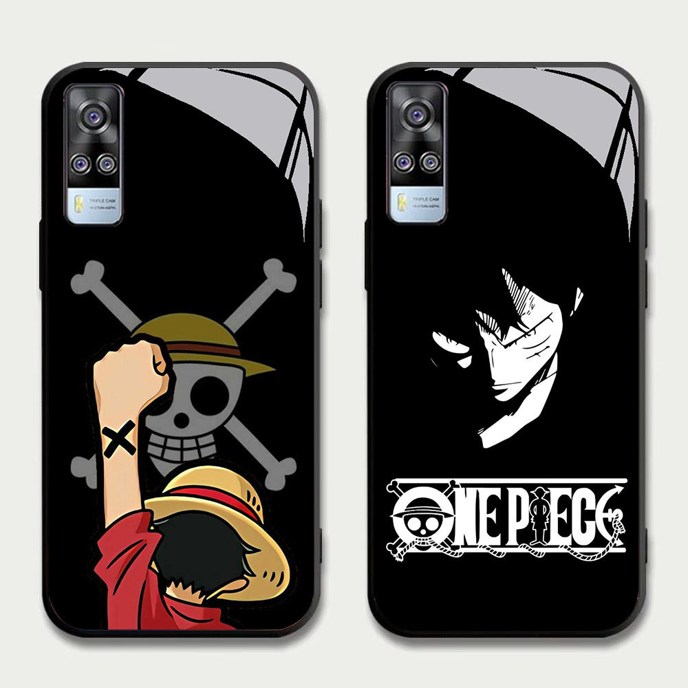 TS-33 Anime One Piece HD Glass Casing untuk VIVO Y51 V21E Y31 Y52 V21S V21 V20 Y53S