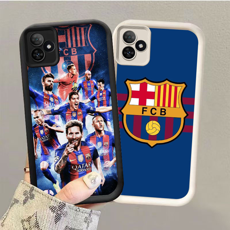 GK-29 FC Barcelona Silikon hitam putih Casing untuk Realme 15T 5G