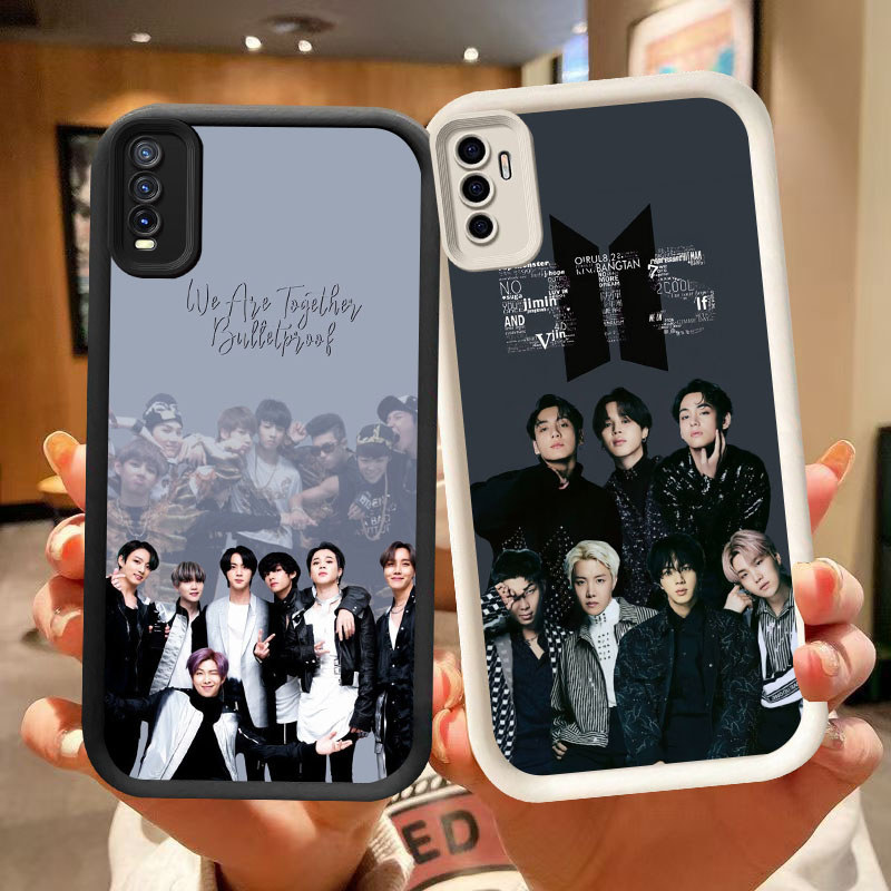 UK-5 BTS boy Hitam Putih silikon lembut Casing untuk VIVO Y20S Y12S Y11S Y20i S1 Y20 Pro