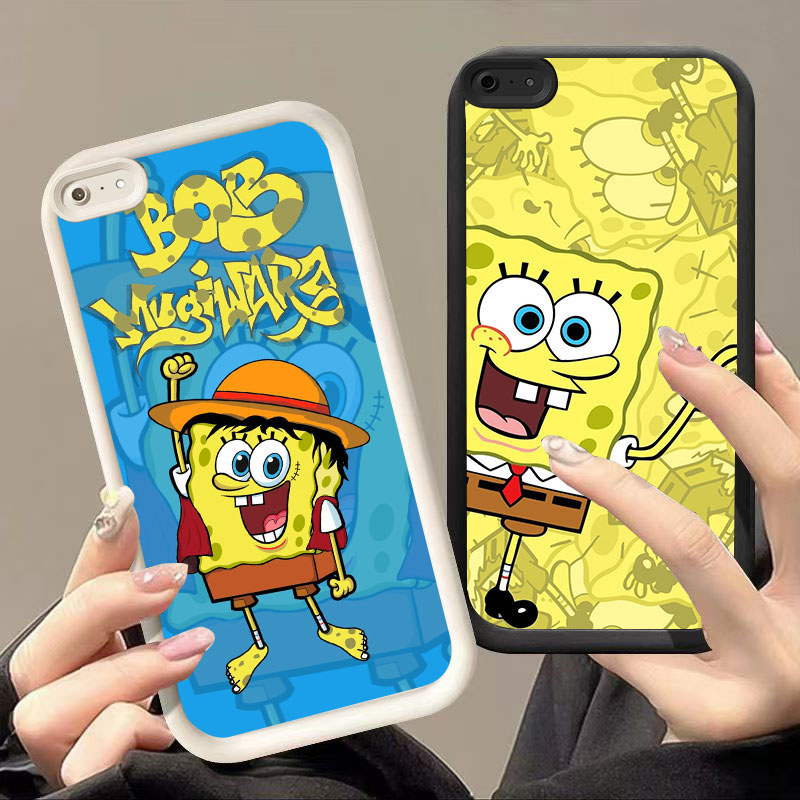 GK-82 SpongeBob SquarePants Silikon hitam putih Casing untuk OPPO Realme Narzo C30S F5 C30 A37 N65 A