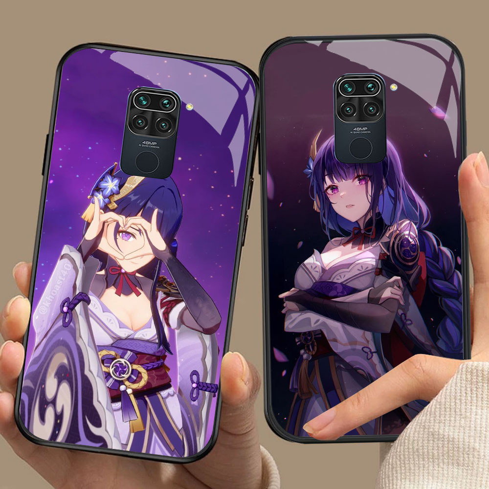 BW-55 Genshin Raiden Shougun HD Glass Casing untuk Xiaomi Redmi Note9 9S Poco M2 X3 NFC Pro