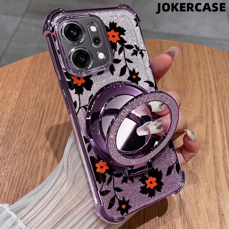 Glitter Card Case HP Samsung A35 5G A50S A52 A03S A04E Cermin Dengan Stand Samsung Case A05S A06 A30