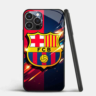 GK-7 Barcelona Glass Casing untuk iPhone 14 15 Plus Pro Max