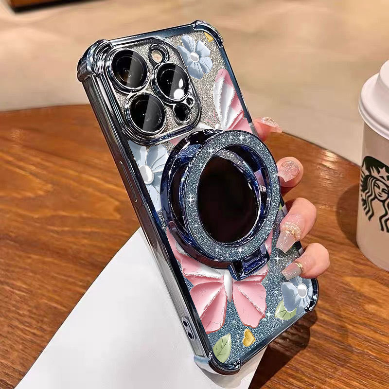 Case OPPO A3x A60 A92 A5s Cermin Bracket Stand Case OPPO A15s A31 A76 A96 A9 2020 Case OPPO A12 A17 