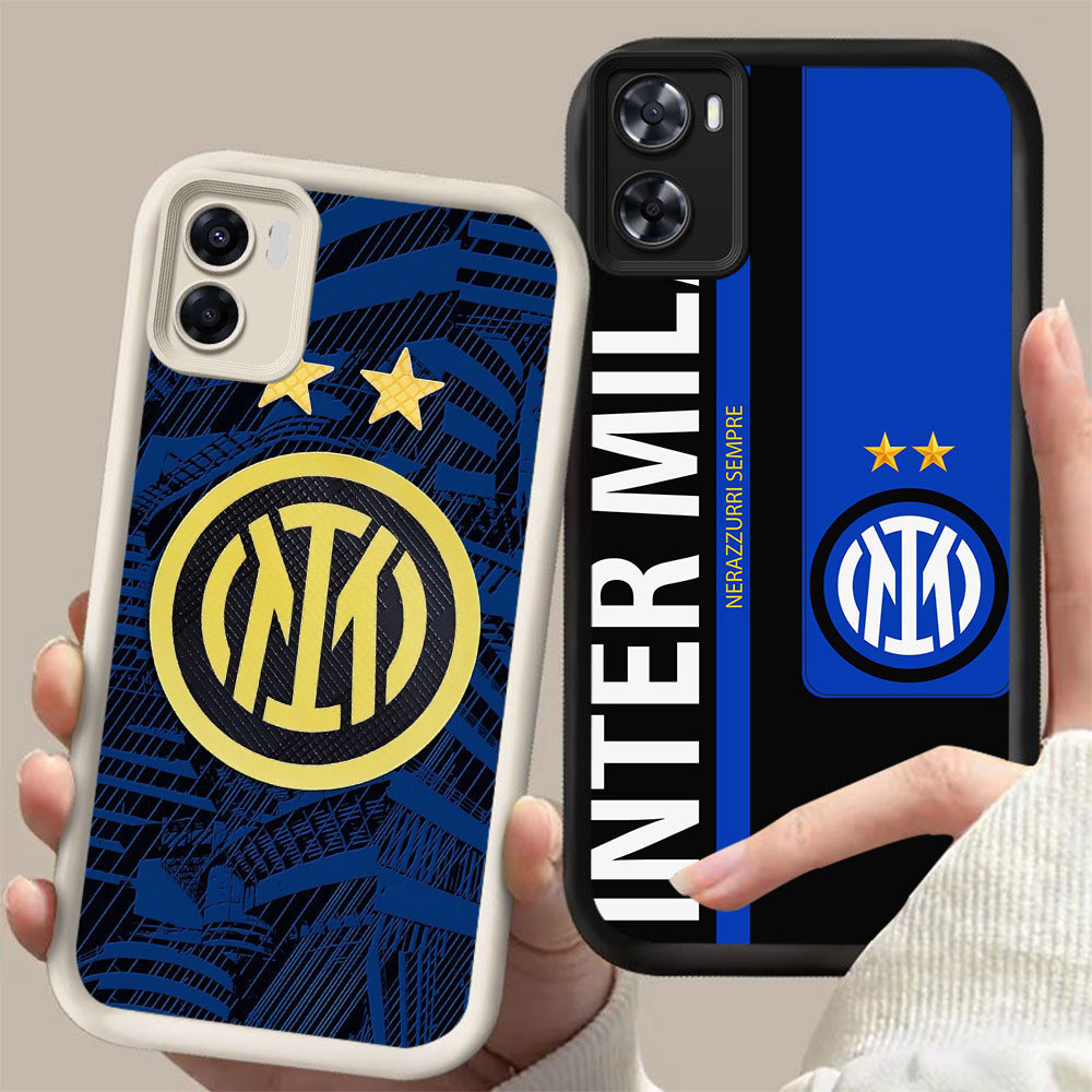 UK-10 Inter Milan Hitam Putih silikon lembut Casing untuk OPPO A57s A36 A57 A57e A77