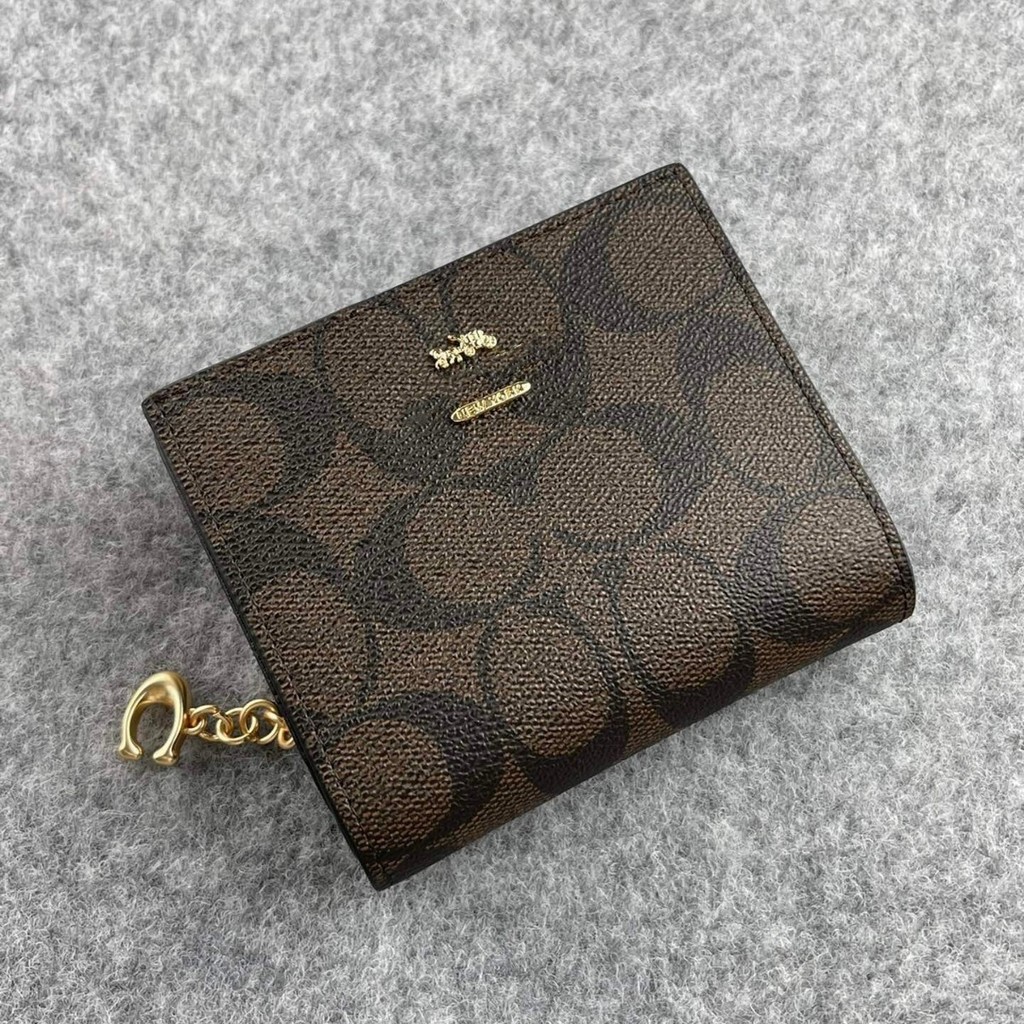 Tas Dompet Wanita Elegan Retro Klasik Zipper  Koin Pendek Pemegang Kartu Kecil Lipat Dua Multi-Fungs