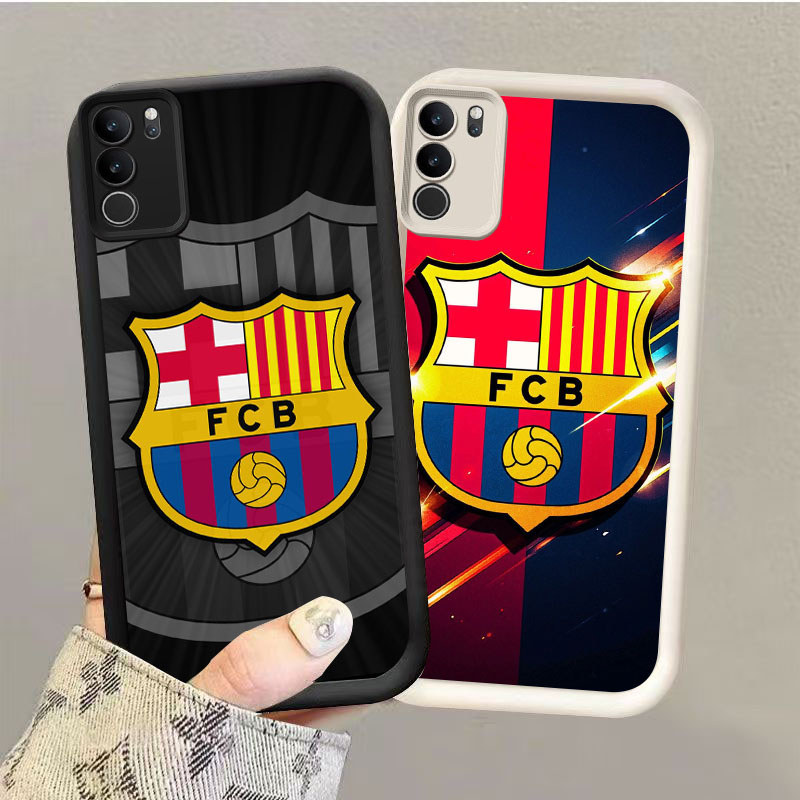GK-7 Barcelona Silikon hitam putih Casing untuk VIVO Y200 Y300 V50 Lite Pro Plus Y400 5G