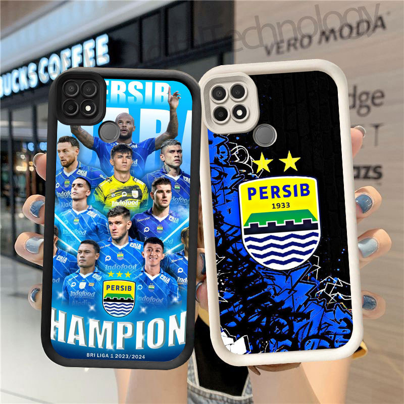 GK-39 Indonesian Persib Silikon hitam putih Casing untuk OPPO Realme A15 A35 C12 C25 C25S C15 A15s 2