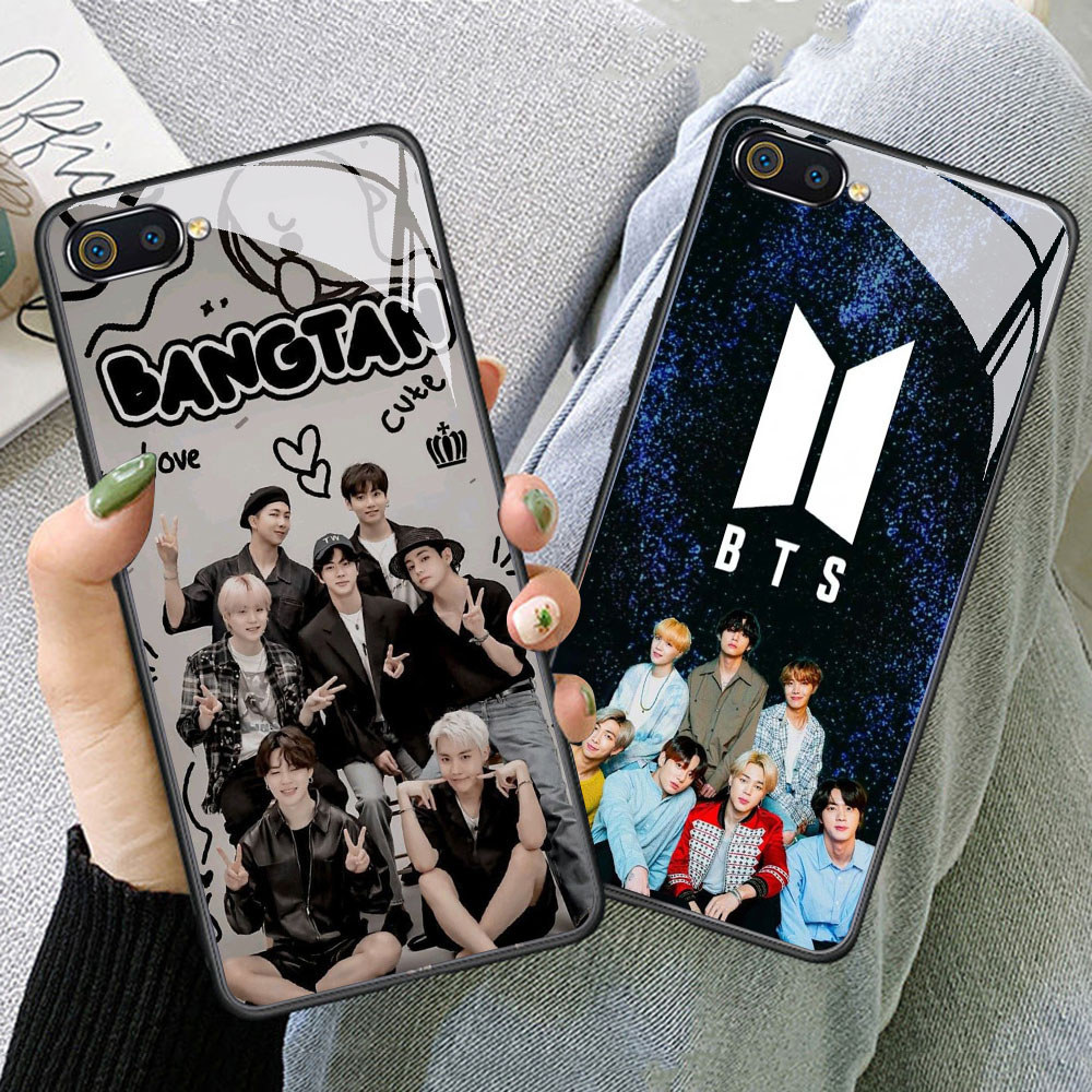 TS-44 BTS ARMY HD Glass Casing untuk Realme C1 C2 C2s OPPO A3S A5 A12E